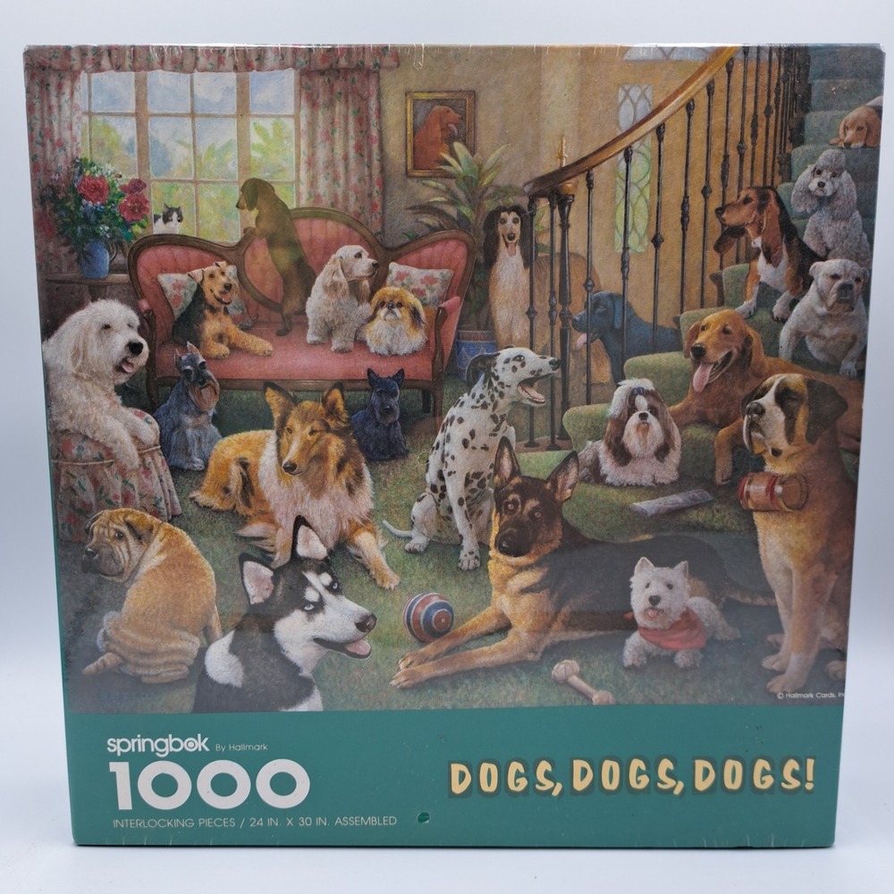 Springbok Jigsaw Puzzle "DOGS,DOGS, DOGS" 1000 Piece New Sealed